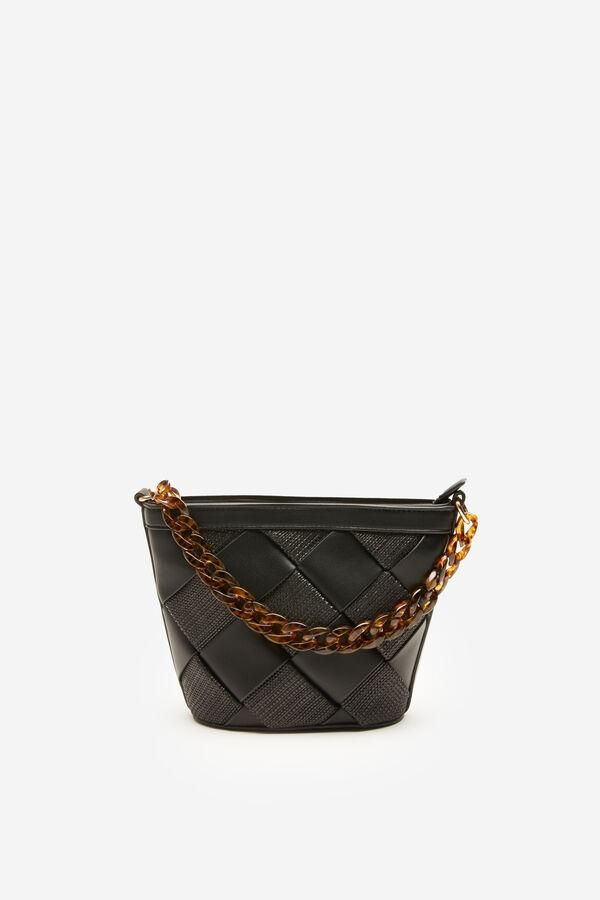 Bolso bandolera con trenzado combinado XL
