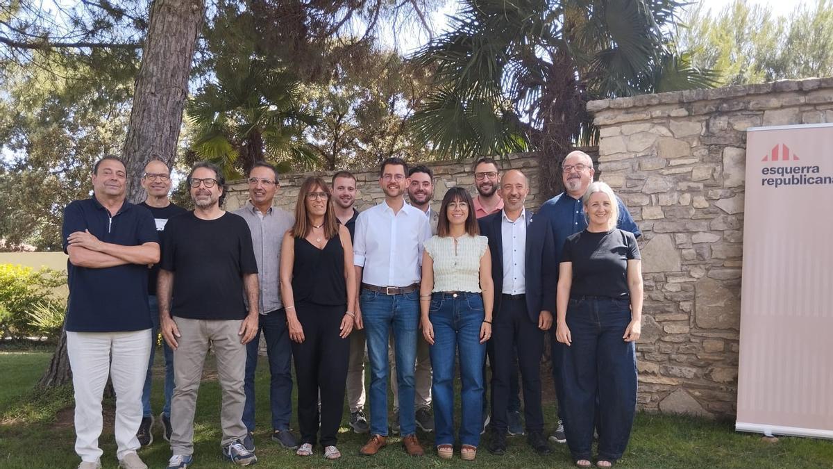 Alcaldesses, alcaldes i regidors d'ERC al Bages, en un acte conjunt aquest divendres a Sallent