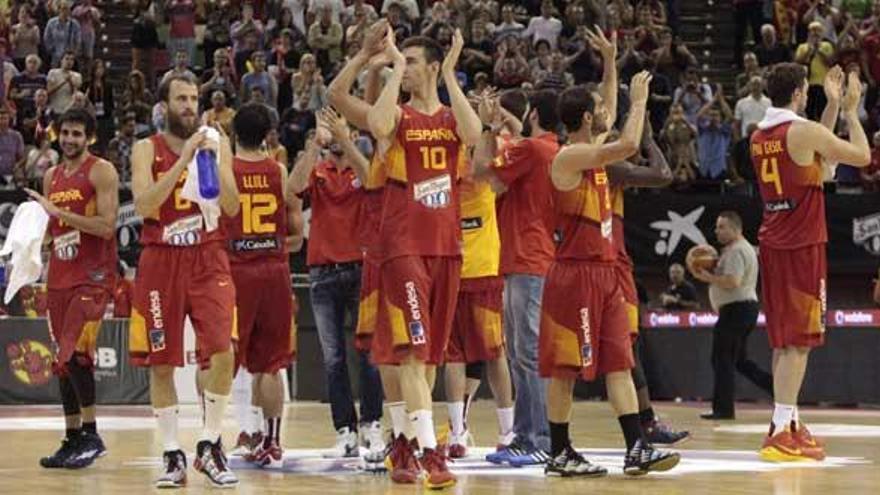 Los jugadores de la selección española.