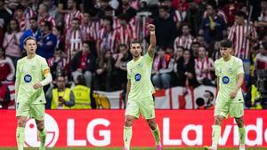 Ferran Torres celebra el gol al Atlético en la semifinal de Copa.