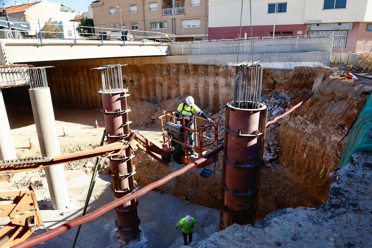 Obras de acceso al aeropuerto de Manises.