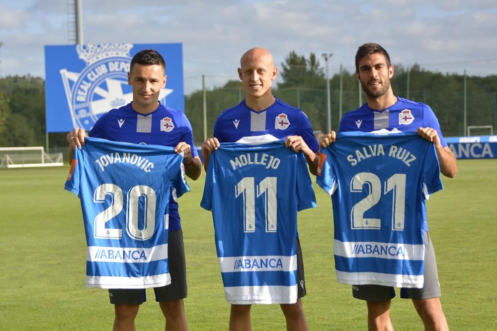 Presentación de Jovanovic, Mollejo y Salva Ruiz