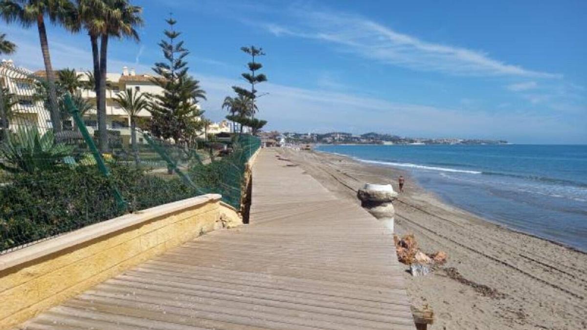 Una de las playas afectadas en Mijas durante los temporales de este año