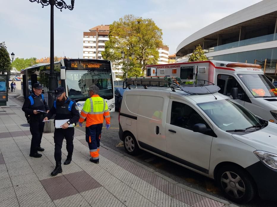 Accidente autobús en Oviedo