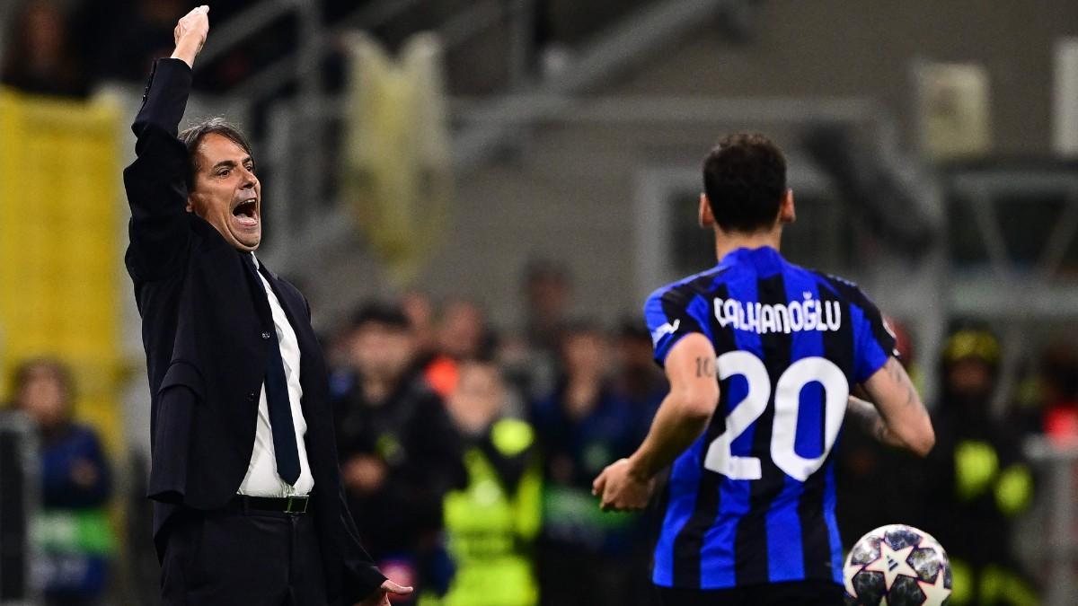 El entrenador del Inter, Simone Inzaghi, dando indicaciones durante las semifinales de la Champions
