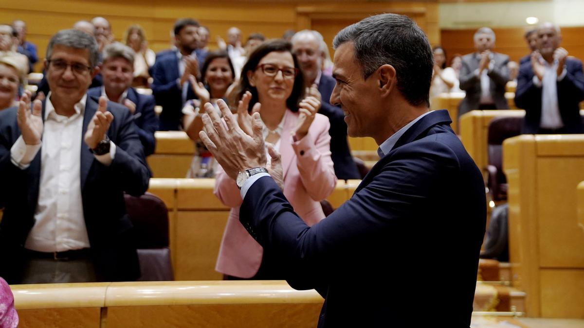 Comparecencia del Presidente del Gobierno, Pedro Sánchez, ante el Pleno del Senado, para informar sobre el Plan de choque de ahorro y gestión energética en climatización y su perspectiva territorial. En el que participará Alberto Núñez Feijóo, Partido Popular. FOTO JOSÉ LUIS ROCA