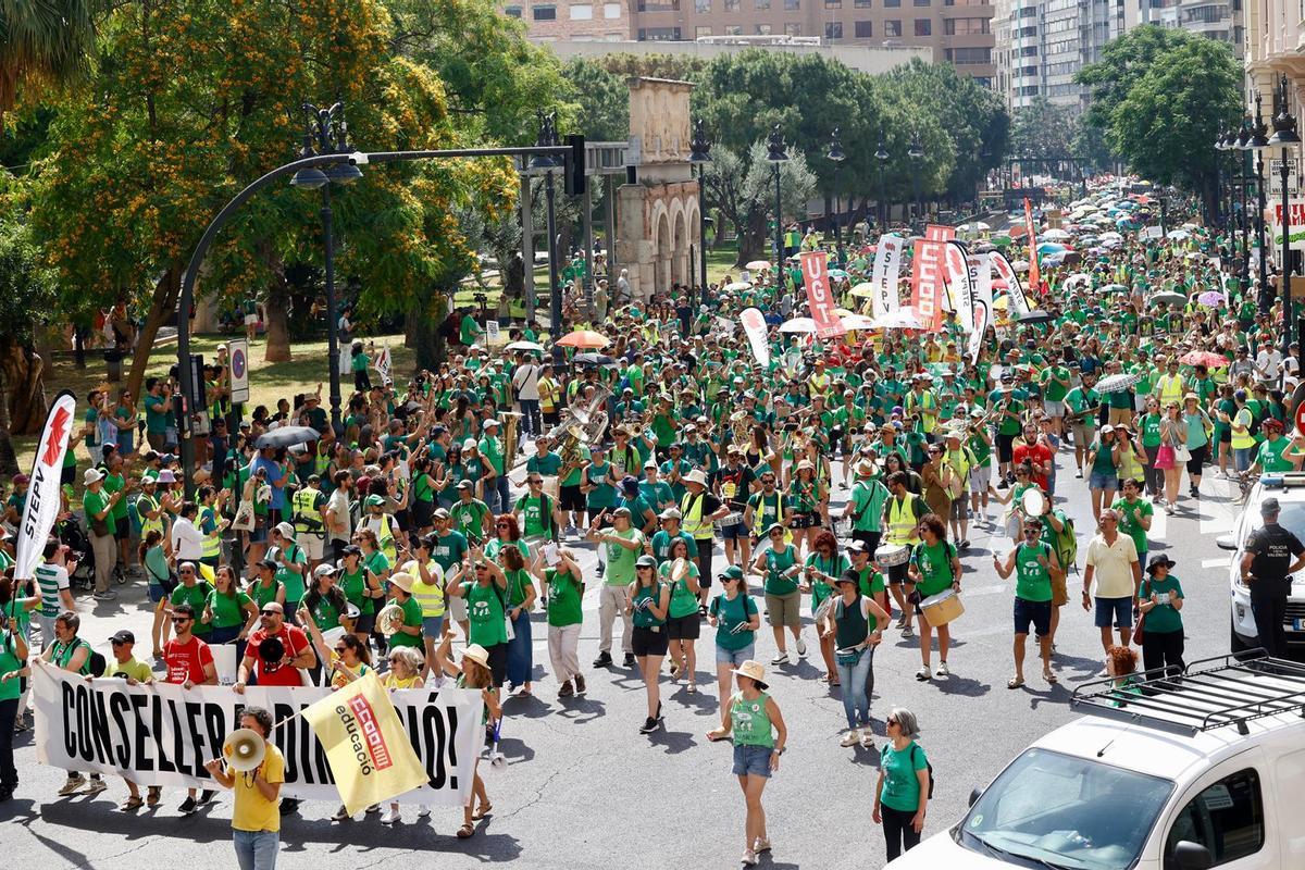La manifestación de docentes de este martes 2 de junio, en imágenes