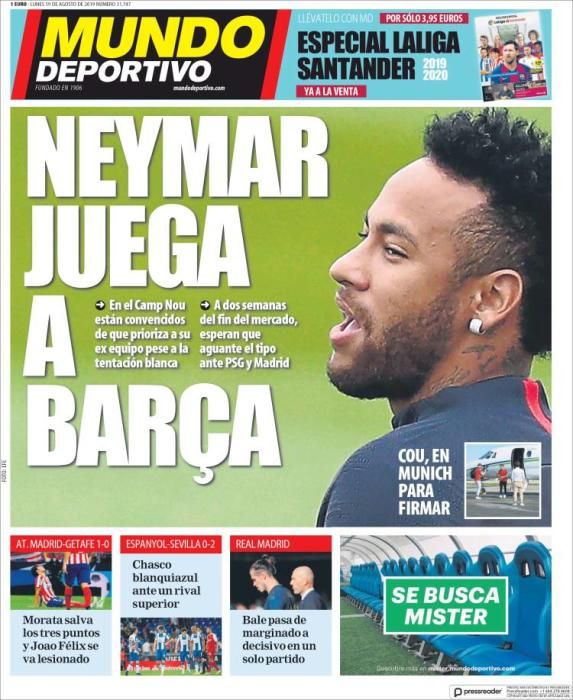 Neymar, Rodrigo, Icardi... en las portadas