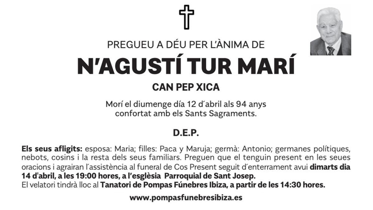 Esquela Agustí Tur Marí