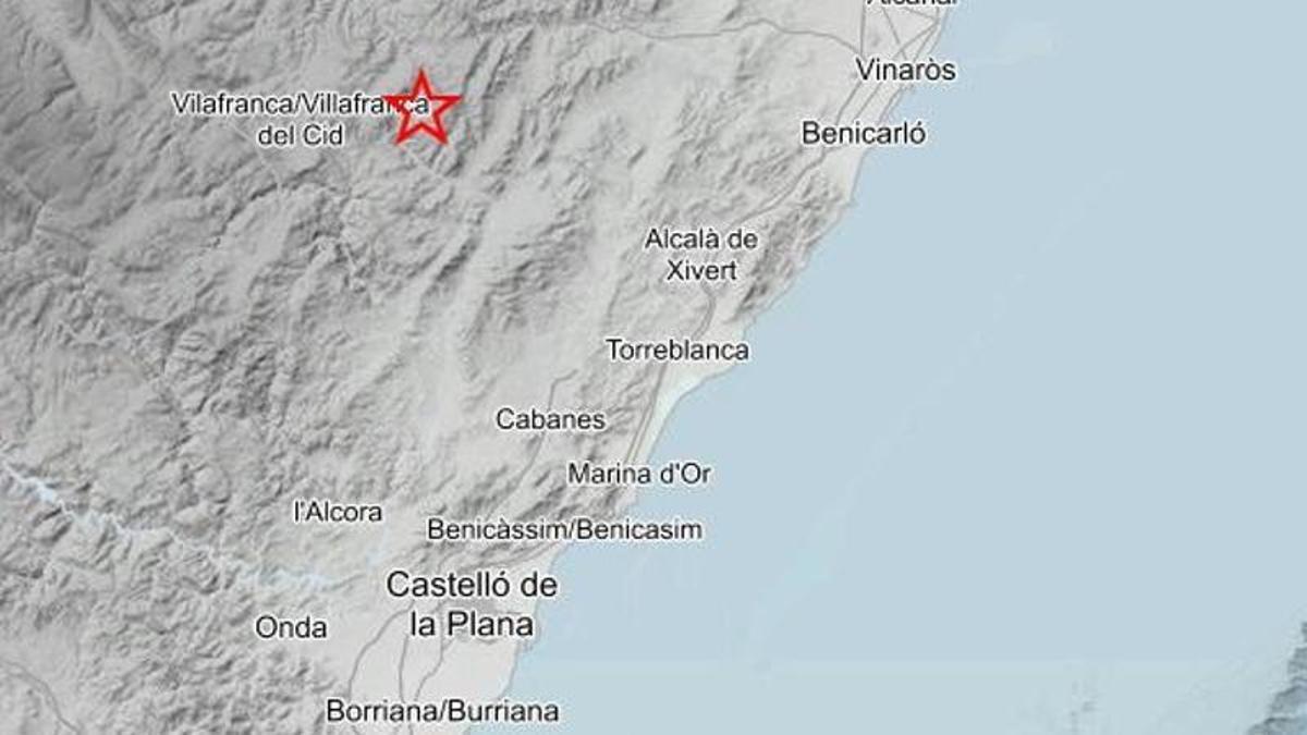 Ubicación exacta del terremoto en Castellón