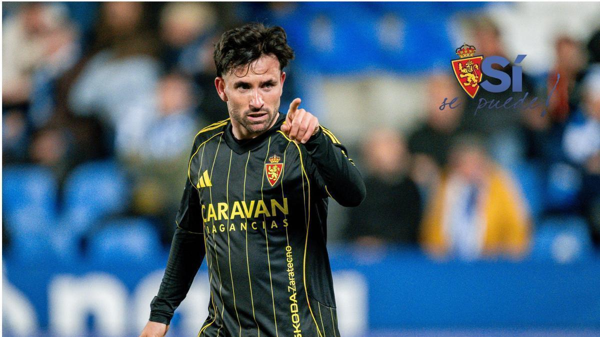 Sebas Moyano celebra el gol del Real Zaragoza ante el Leganés en Butarque.