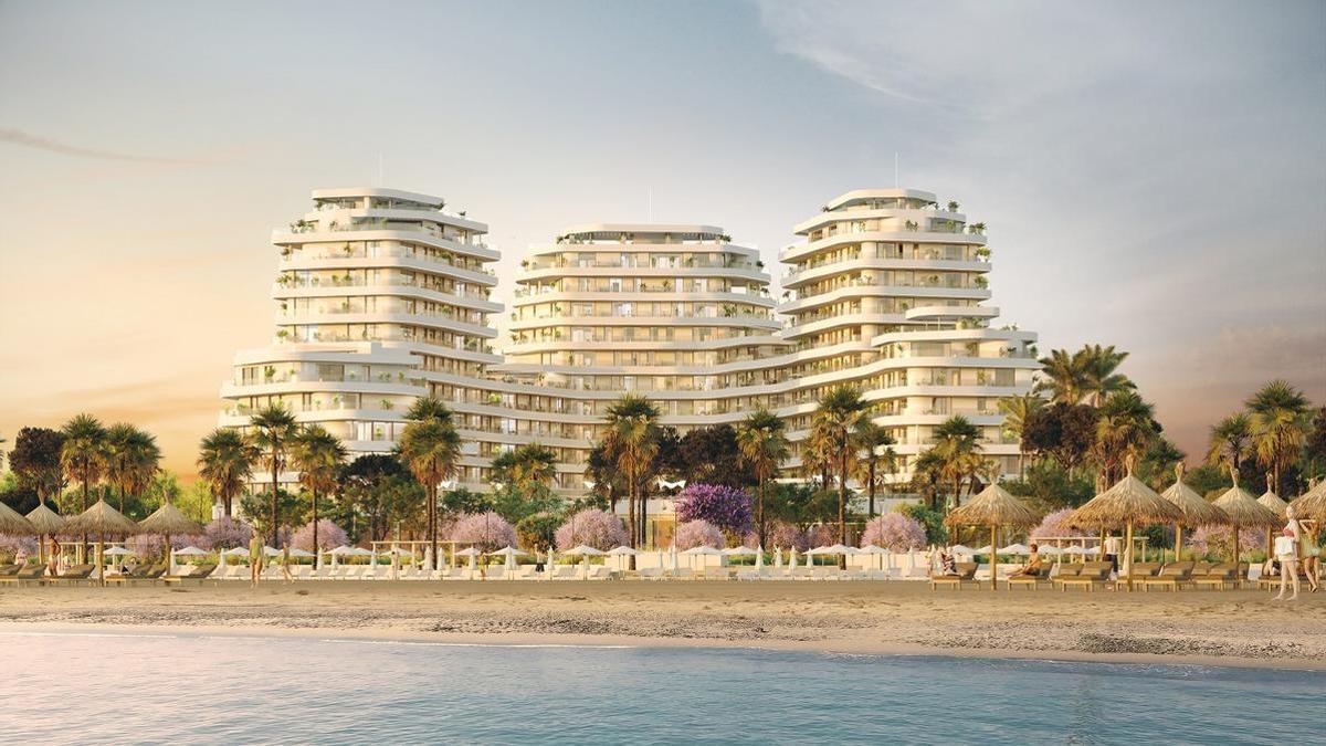 Una imagen recreada de la promoción que se construirá en la Térmica, en el paseo de Poniente de Málaga capital.