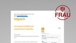 Imagen de la ciberestafa detectada