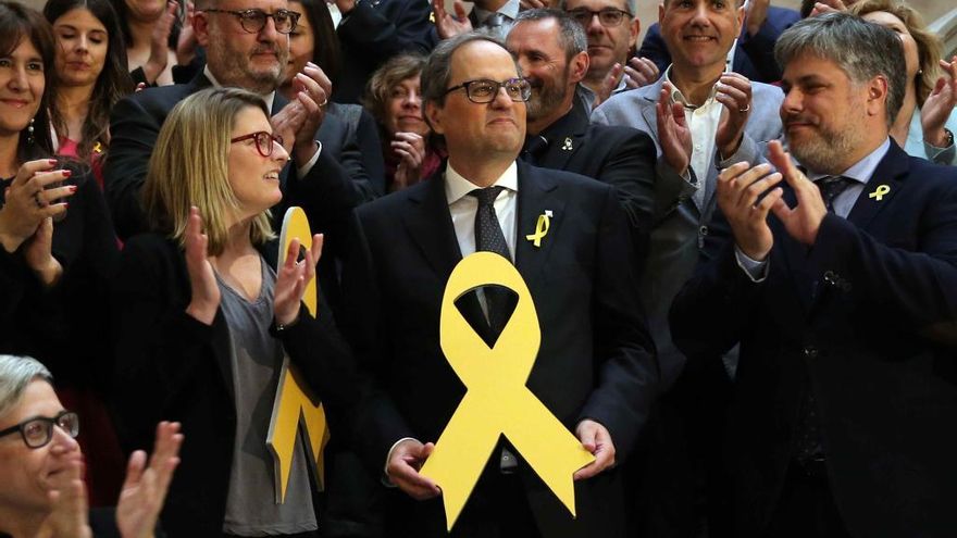 Quim Torra, després del seu discurs d&#039;investidura al Parlament.