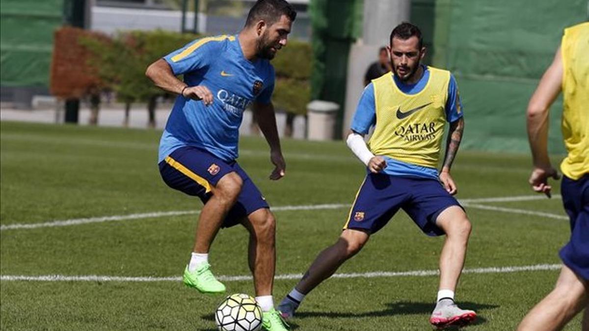 Arda y Aleix, durante un entrenamiento