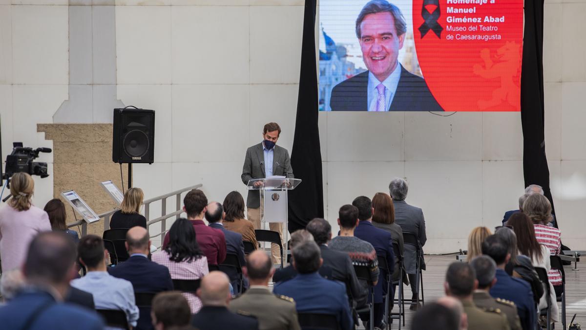 Borja Giménez Larraz en el homenaje a padre.