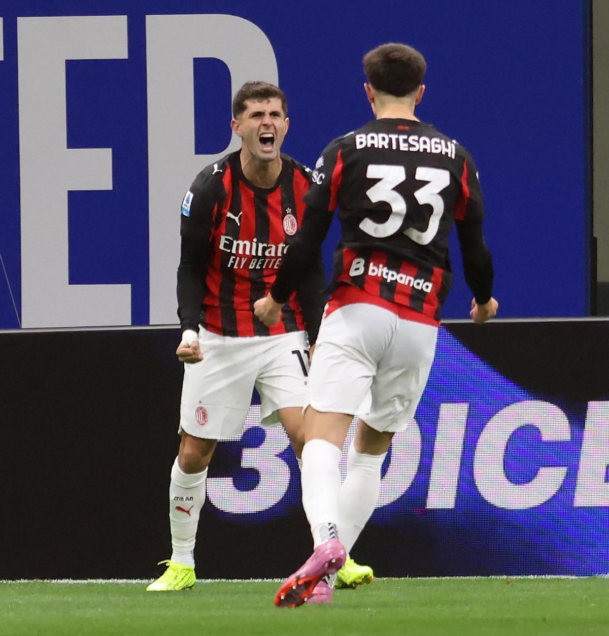 Pulisic, autor del gol del Milan ante el inter