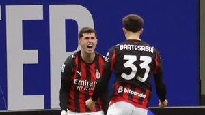 Pulisic, autor del gol del Milan ante el inter