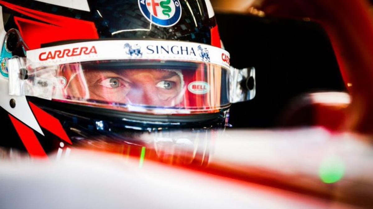 Raikkonen, concentrado al salir a pista