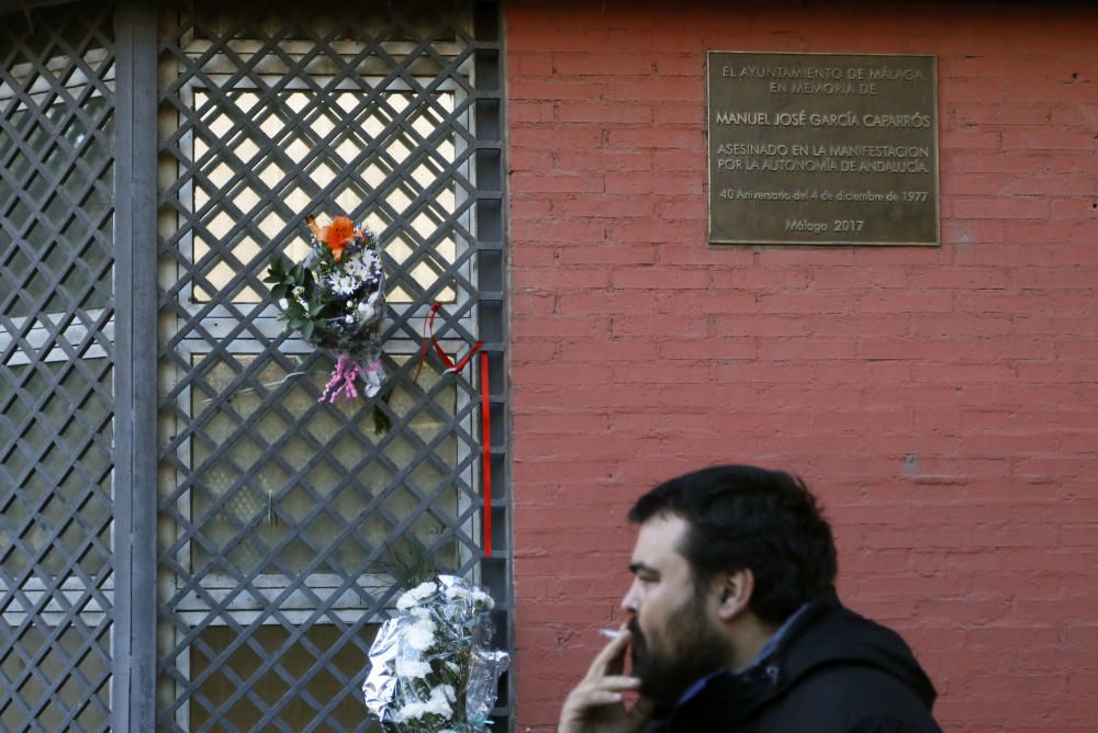 Homenaje a García Caparrós, asesinado en Málaga en 1977