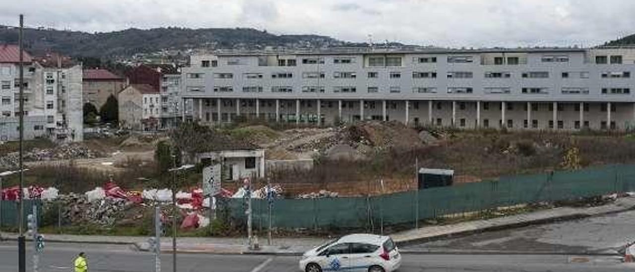 La obra del campus parada desde 2015. // Brais Lorenzo