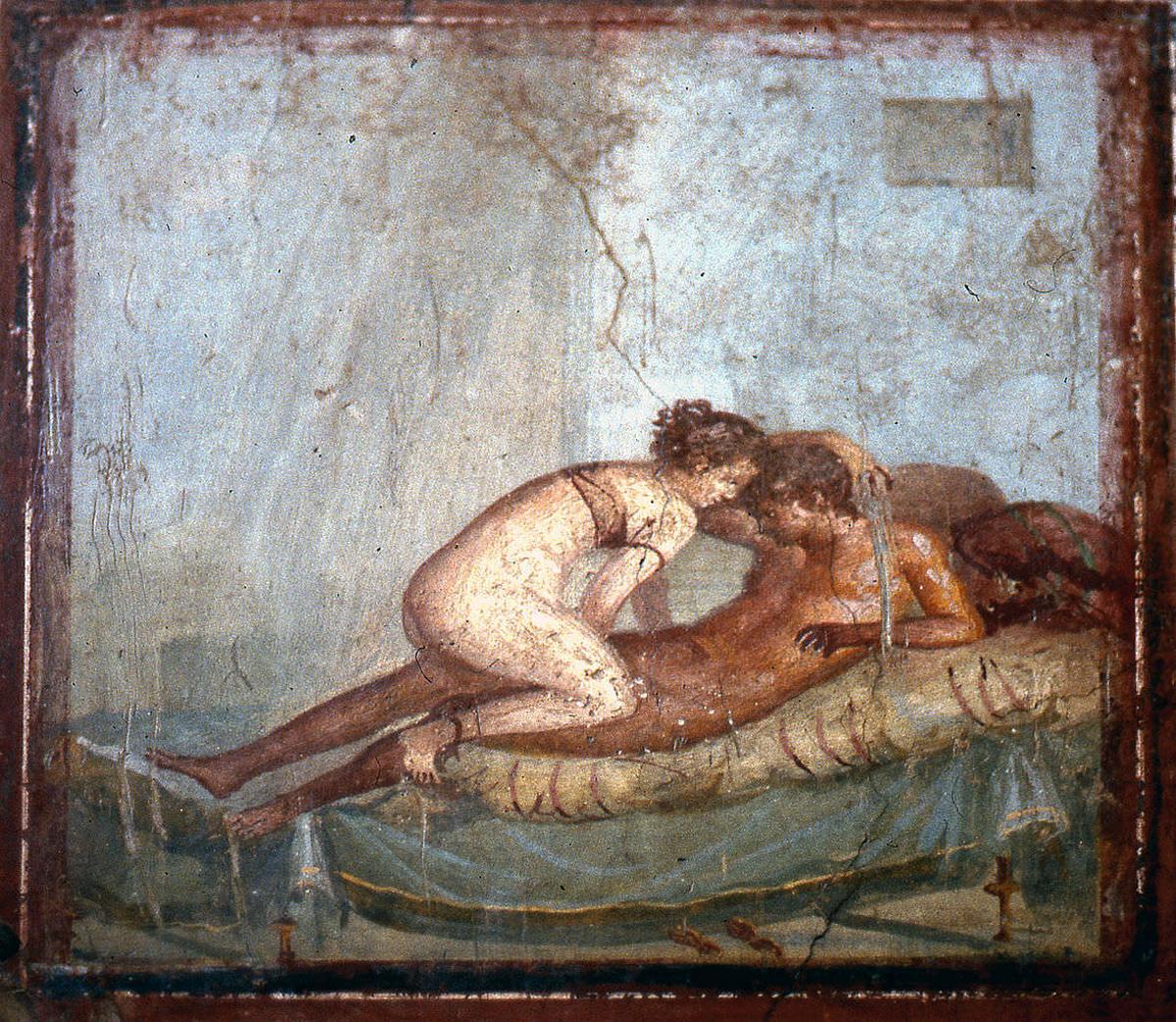 Fresco del 'Lupanare' en Pompeya.