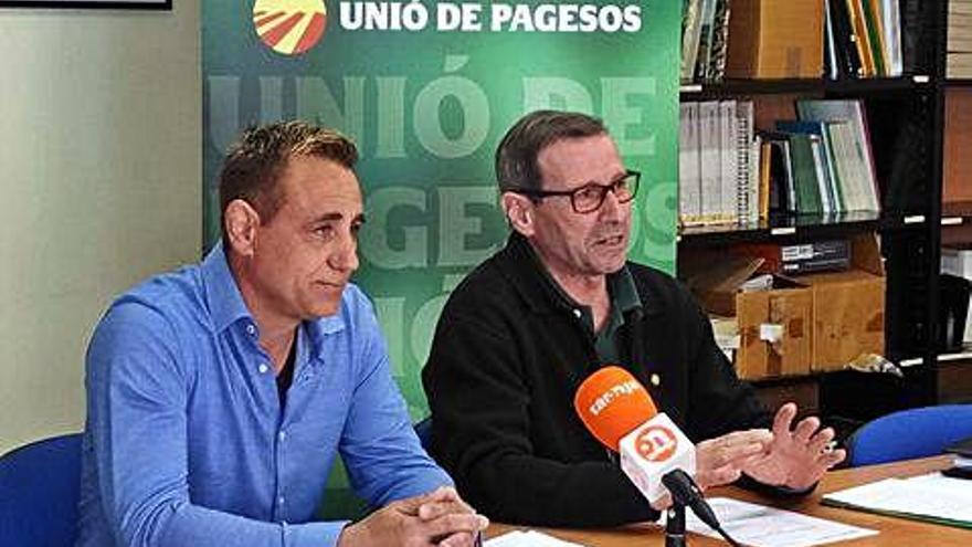 Josep Guitart i Carles Mencos, ahir en roda de premsa