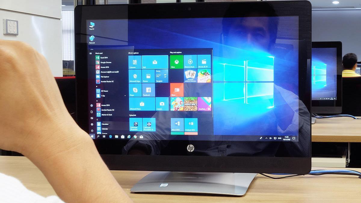 Una pantalla de Windows 10.