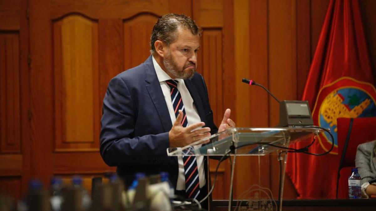 David Dorado, durante su intervención en el pleno.