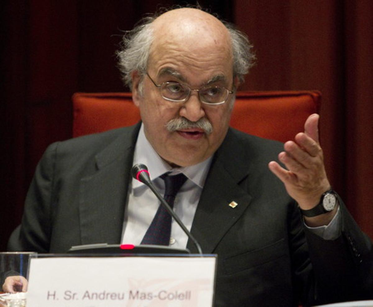 El conseller d’Economia, Andreu Mas-Colell, el 18 d’abril, al Parlament. El conseller d’Economia, Andreu Mas-Colell, el 18 d’abril, al Parlament.