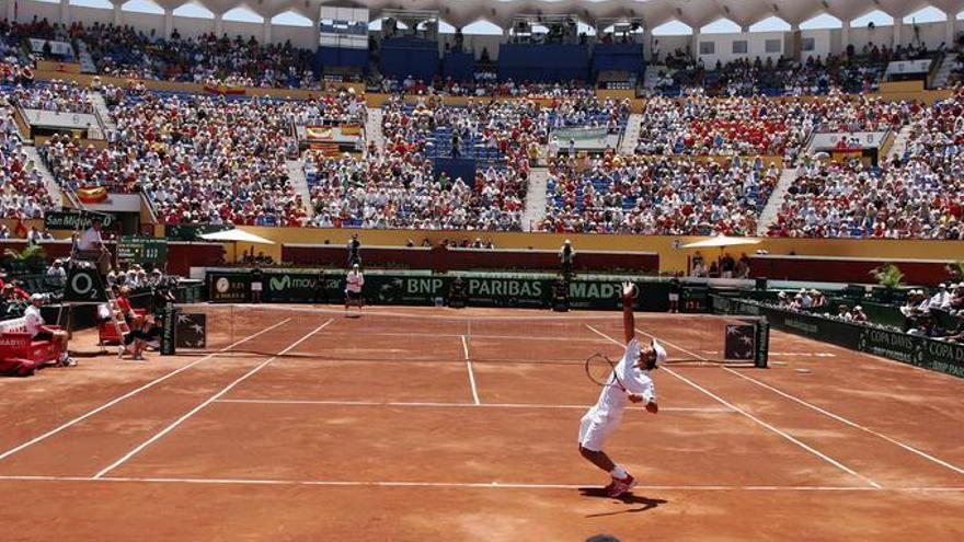 Imagen de un partido de la Copa Davis en Marbella