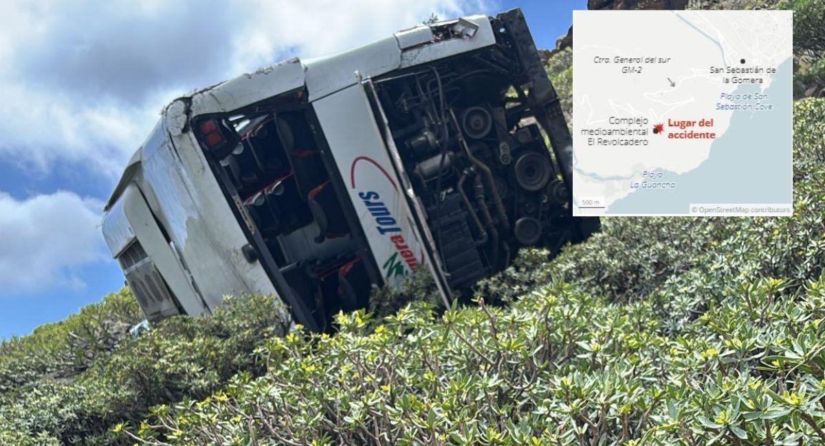 Un muerto y 14 heridos tras caer una guagua en la GM-2 en La Gomera: esta es la zona del accidente