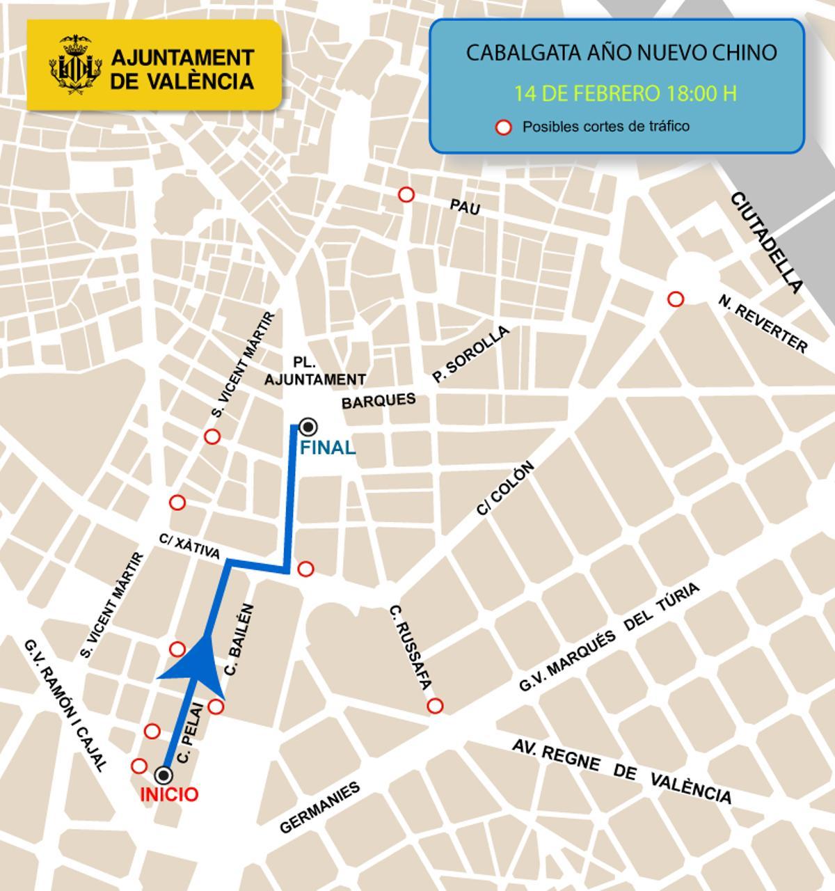 Cortes de Tráfico por el Año Nuevo Chino.