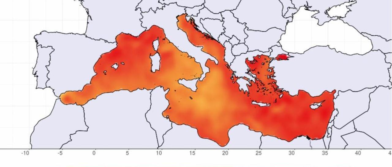 El mar se calienta más en el golfo de Valencia que en el resto del Mediterráneo