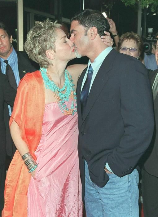 US CINEMA - SHARON STONE KISSES HUSBAND