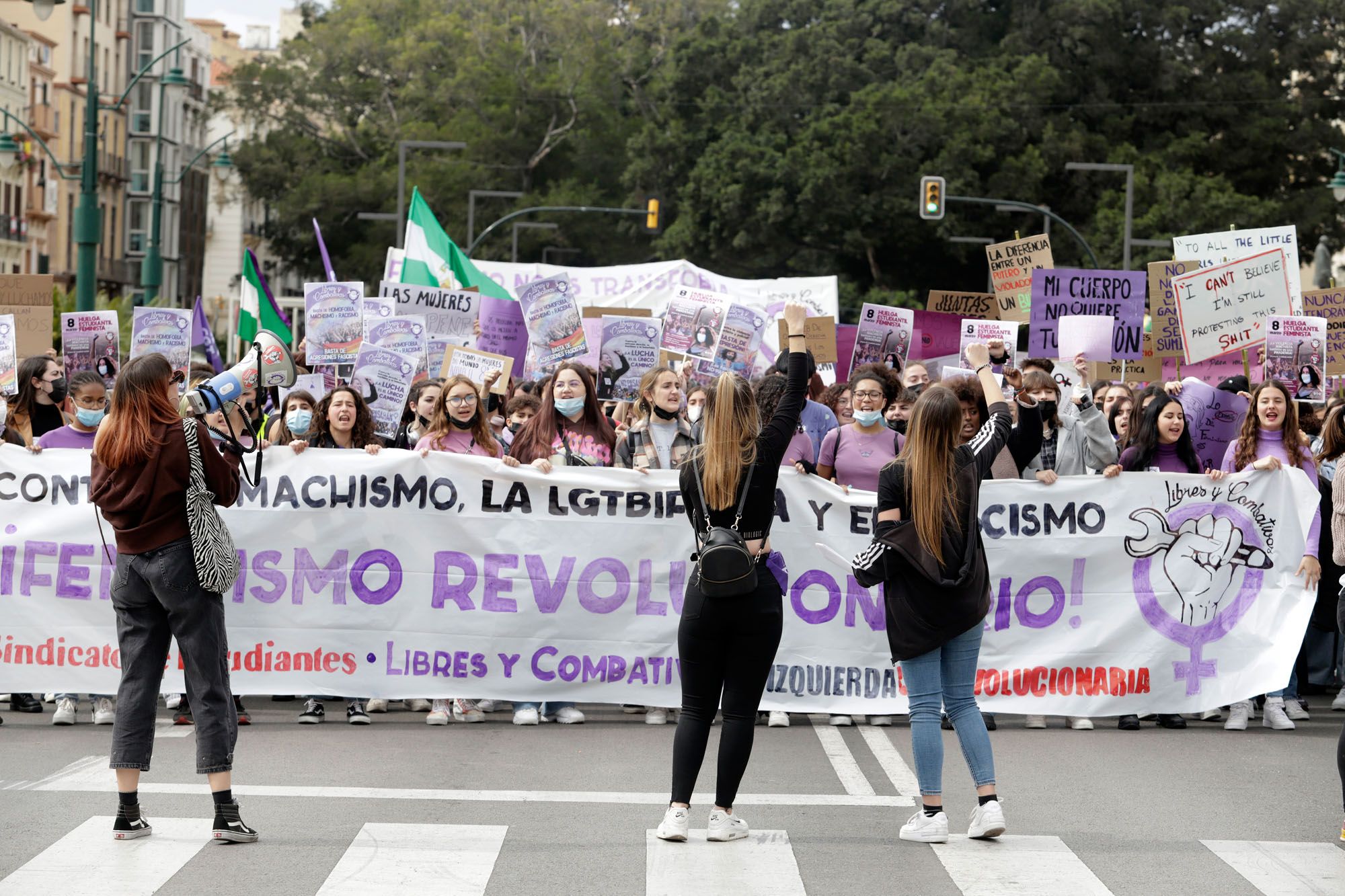 8M en Málaga | Las imágenes de la manifestación estudiantil por el Día de la Mujer