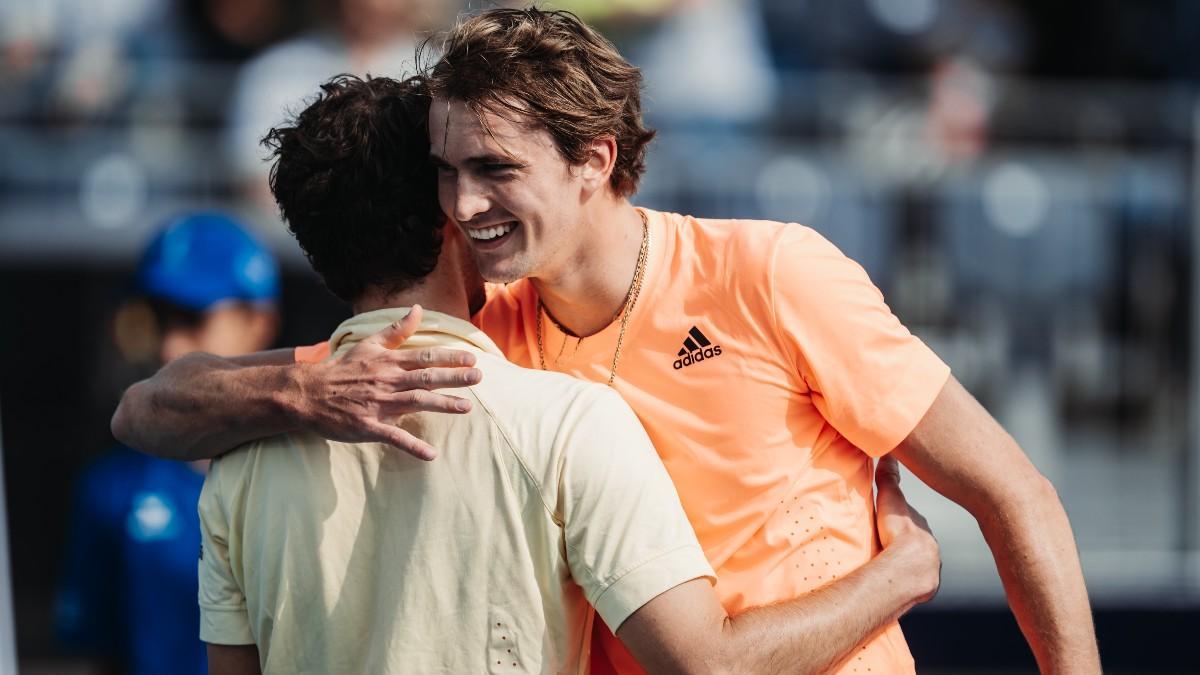 Zverev y Thiem se saludan en su partido