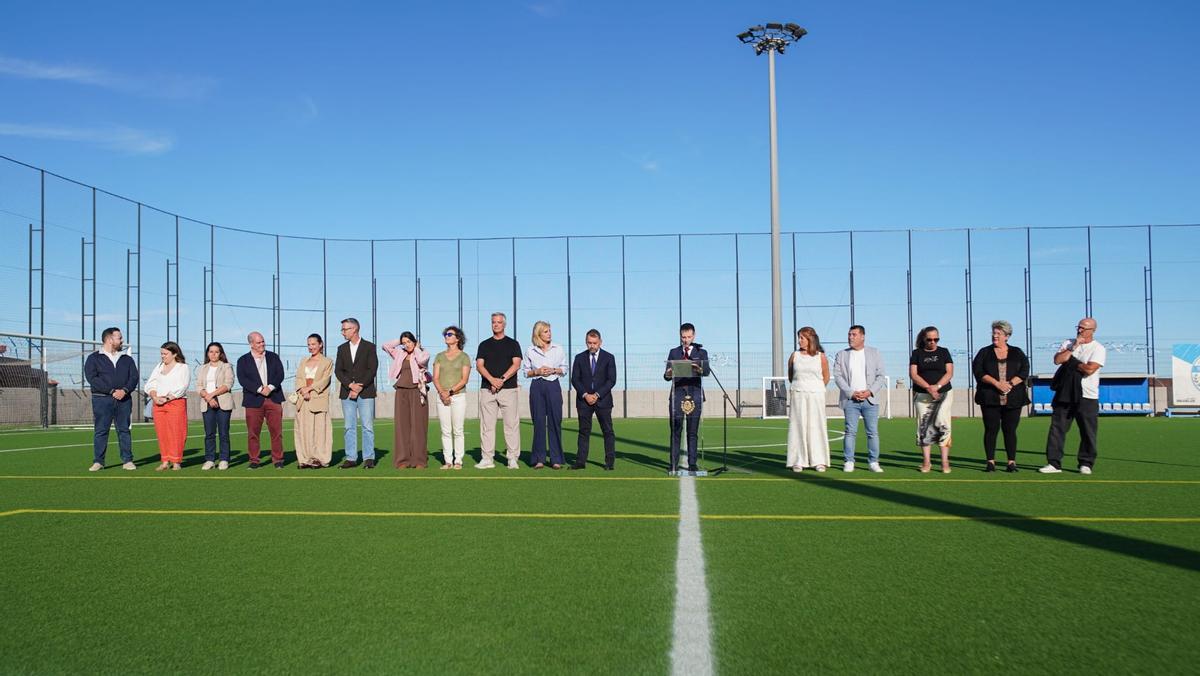 Un momento del acto en el Campo de Fútbol de Las Delicias.