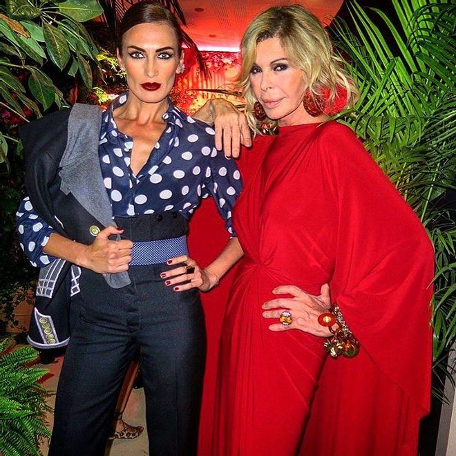 Nieves Álvarez y Bibiana Fernández en la fiesta de Aquazzura y Naty Abascal