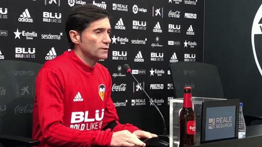 Marcelino analiza el partido ante Las Palmas de este martes en Mestalla