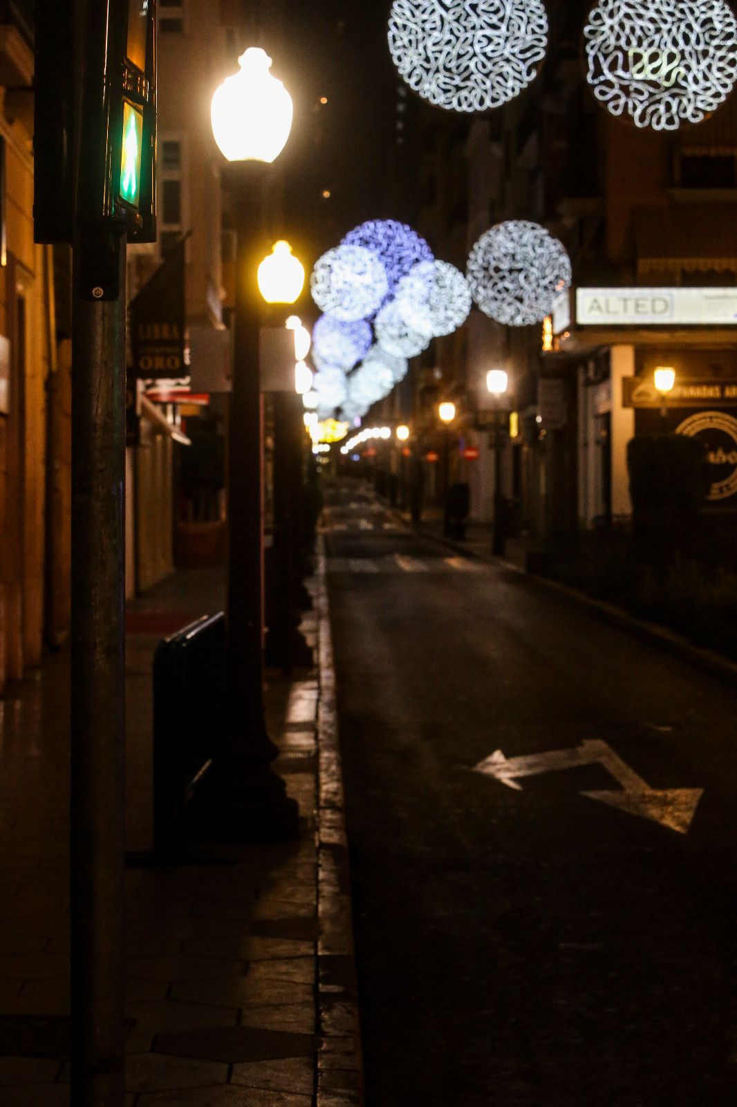 Alicante, vacía durante la Nochevieja del año Covid