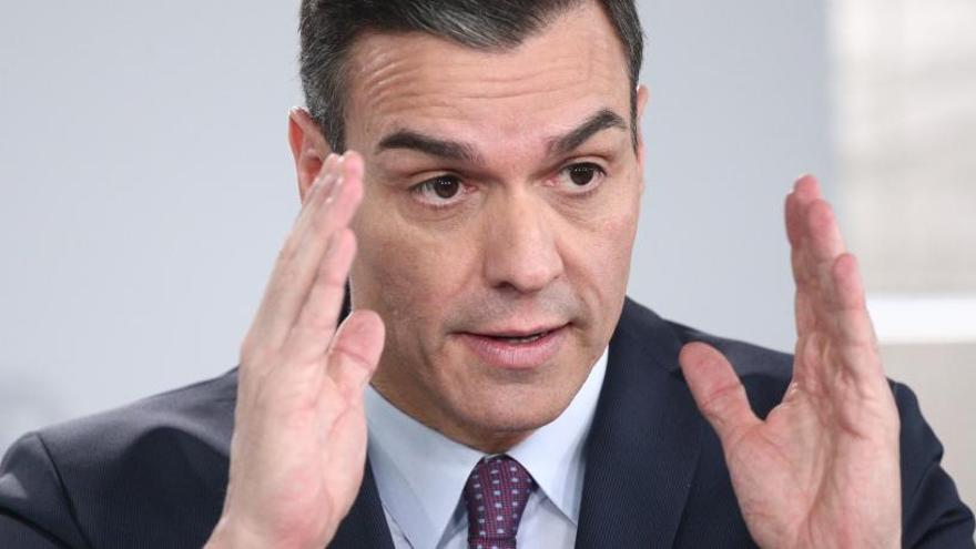 Pedro Sánchez, durant una roda de premsa