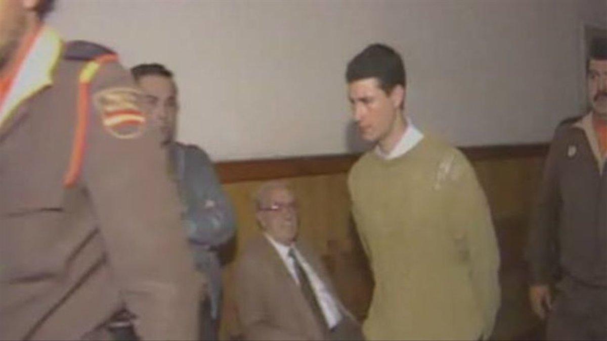 Antonio Anglés durante el juicio por el secuestro y tortura de Nuria Pera (celebrado antes del triple crimen). RTVV