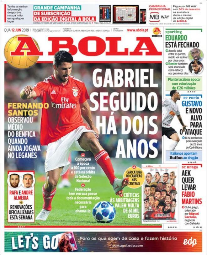 La portada de A Bola de este miércoles 12 de junio