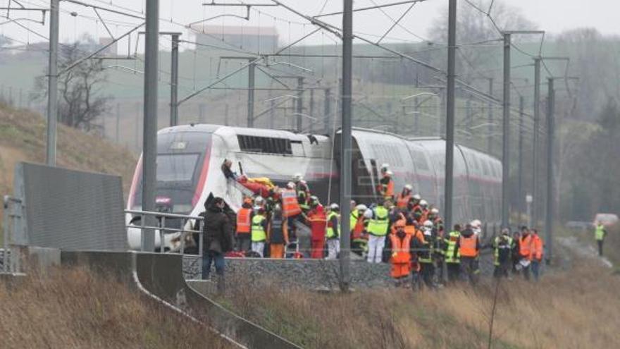 El tren, després de l&#039;accident