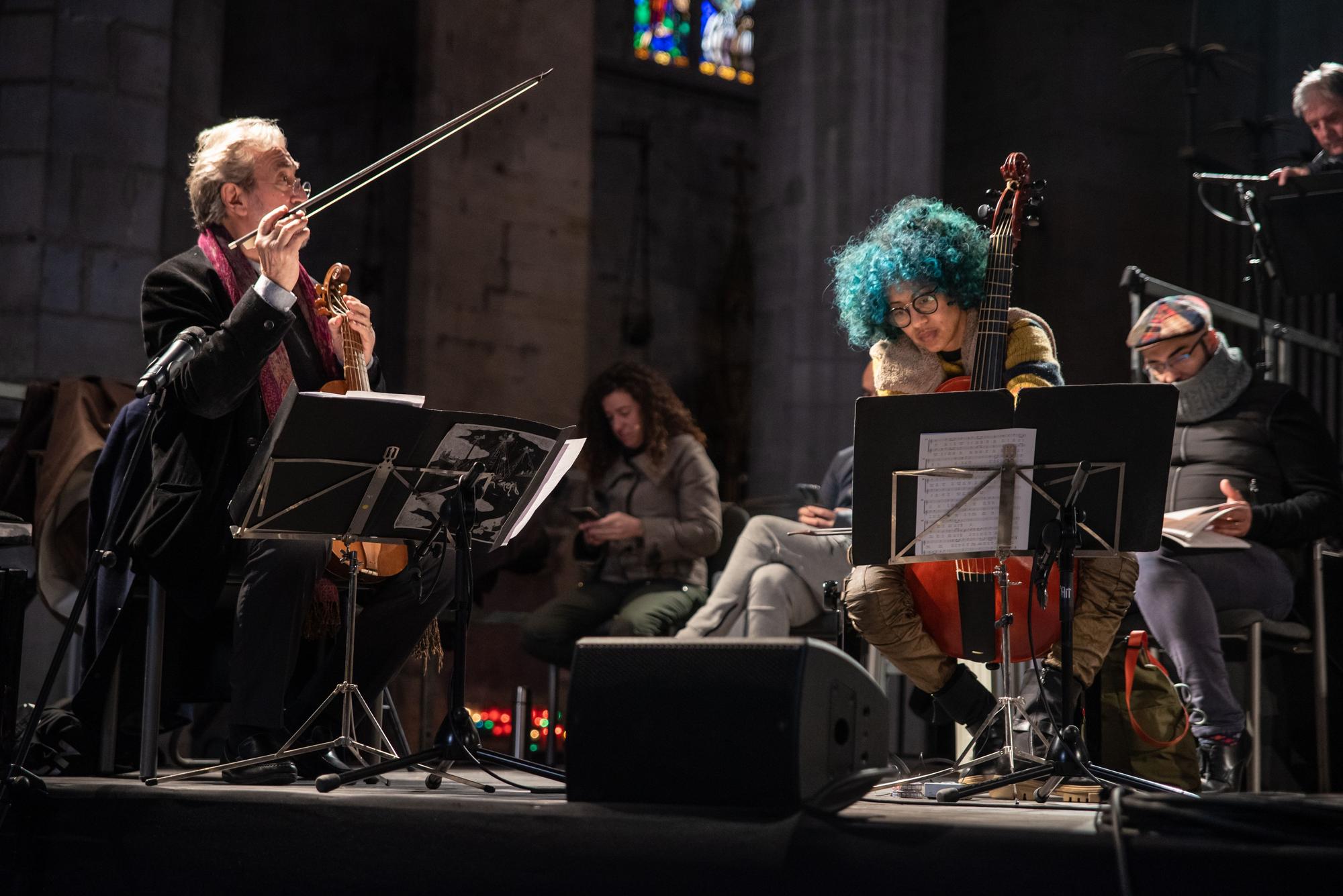 L'assaig previ al concert de Savall a la Seu de Manresa, en fotos