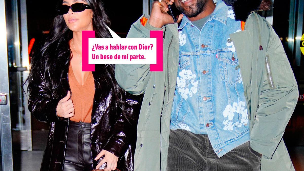 Kim Kardashian y Kanye West, por la calle, de noche