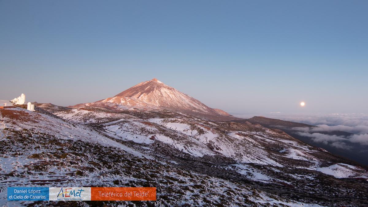 Nevada en El Teide, ayer, jueves.