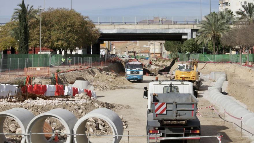 Obras del soterramiento en Barriomar.