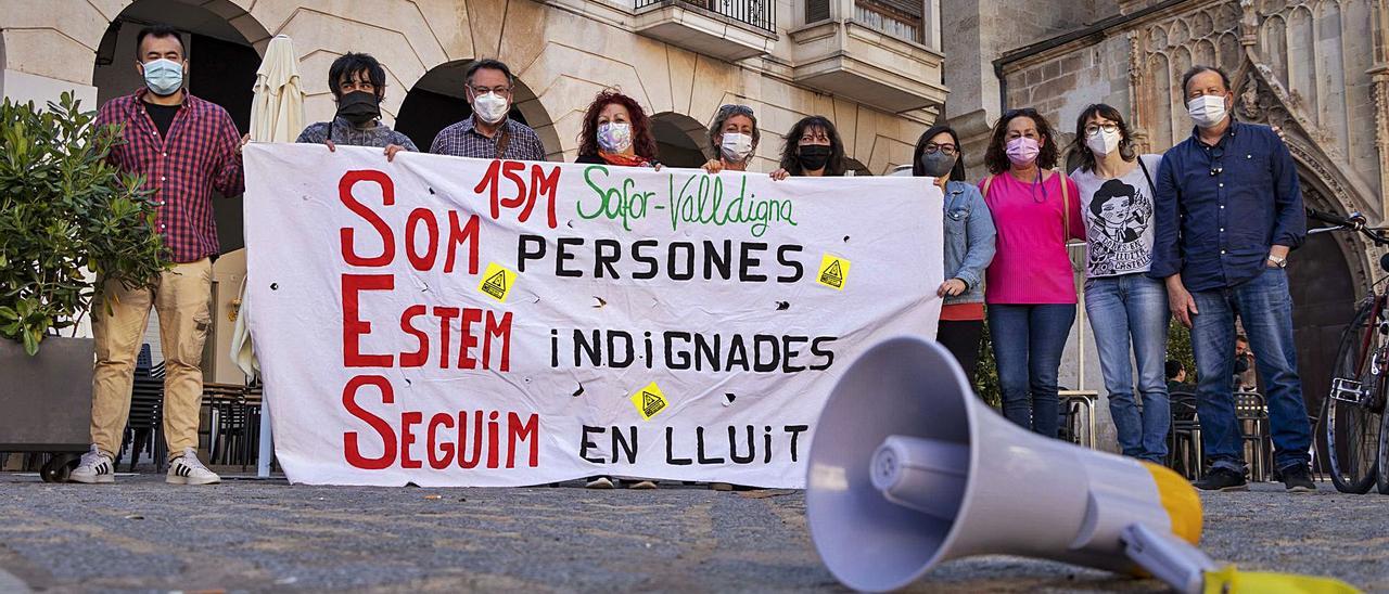 Un momento de la asamblea conmemorativa de los 10 años del movimiento en Gandia, esta semana. | DANI MONLLOR